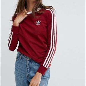 Red Adidas long sleeve tee shirt